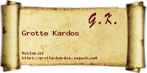Grotte Kardos névjegykártya